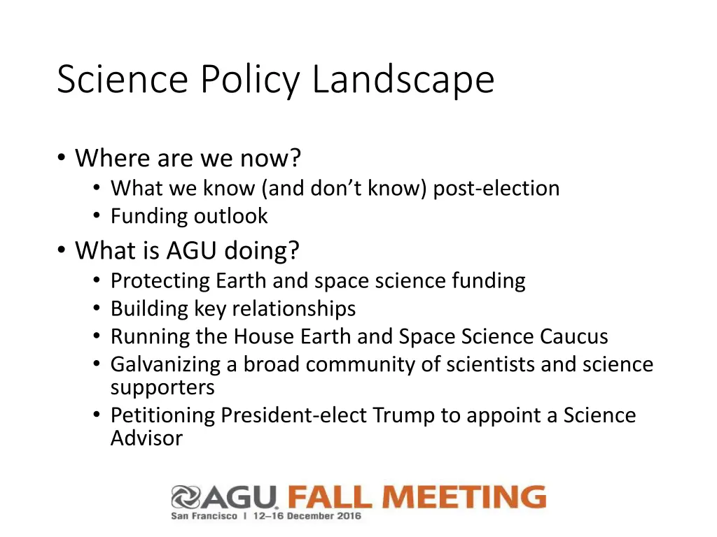 science policy landscape