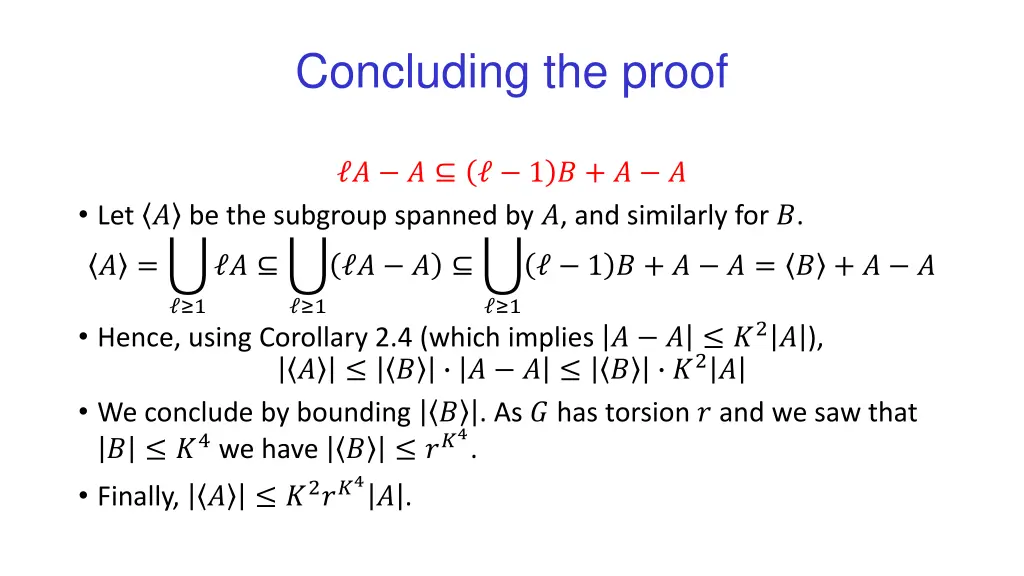 concluding the proof