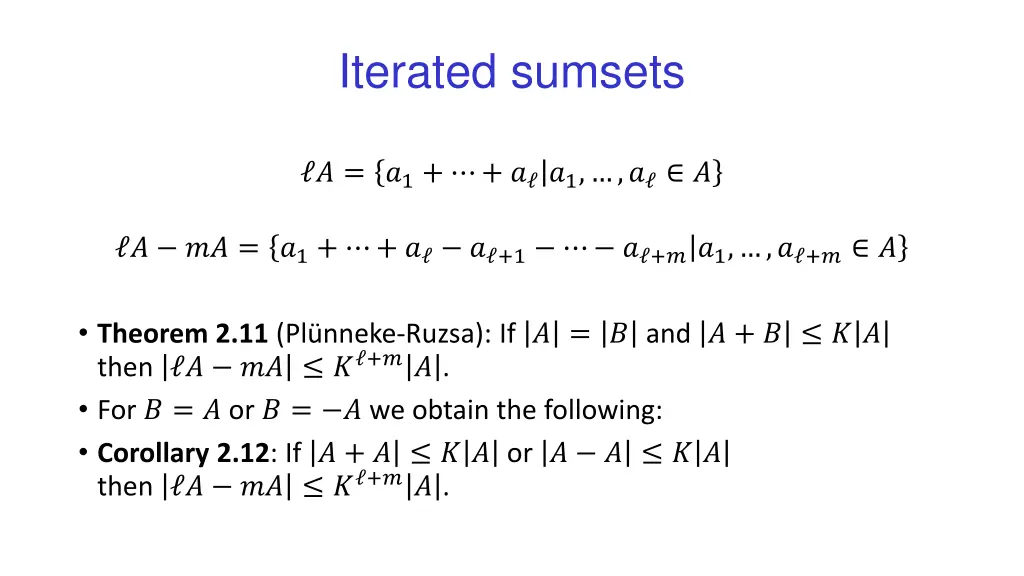 iterated sumsets