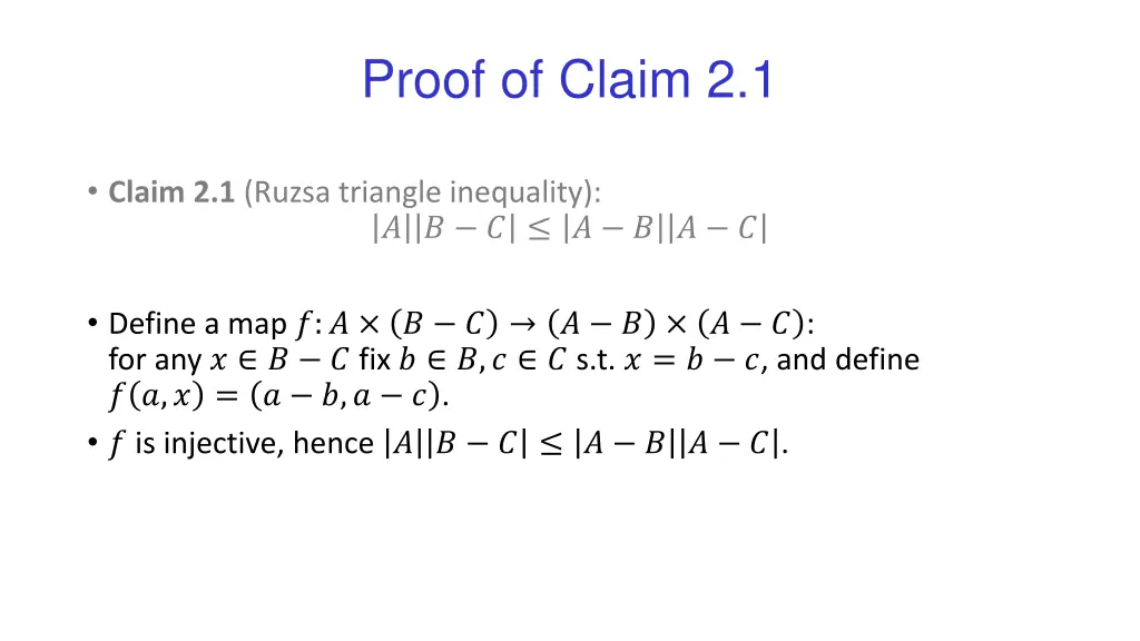 proof of claim 2 1