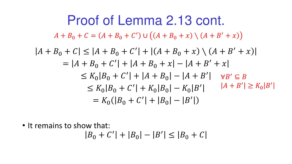 proof of lemma 2 13 cont 0 0