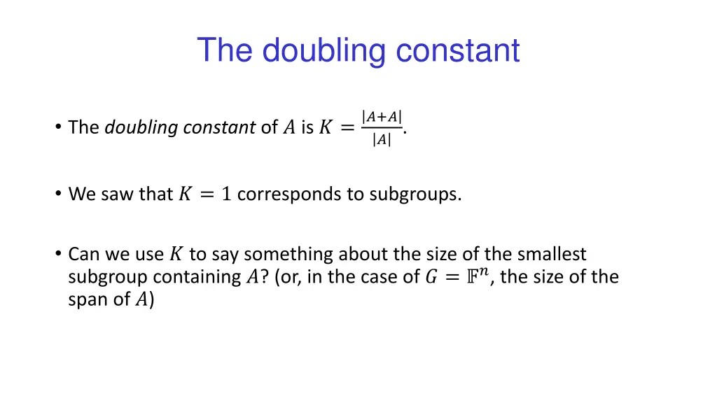 the doubling constant