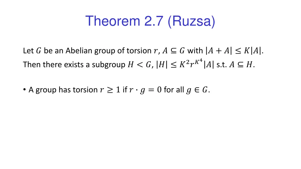 theorem 2 7 ruzsa