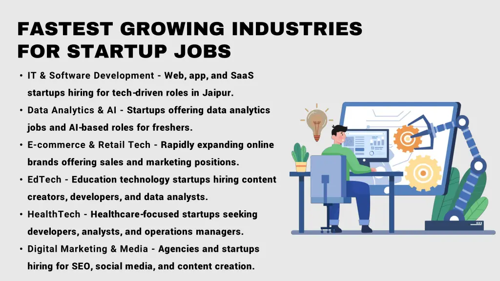 fastest growing industries for startup jobs