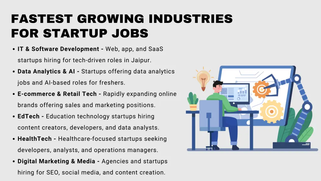 fastest growing industries for startup jobs
