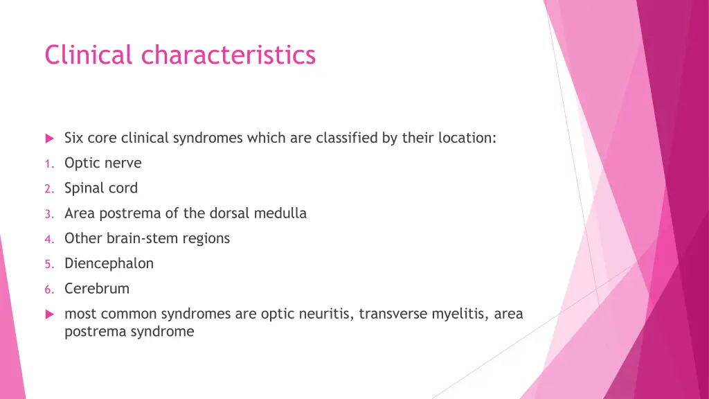 clinical characteristics