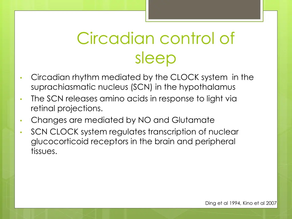 circadian control of sleep