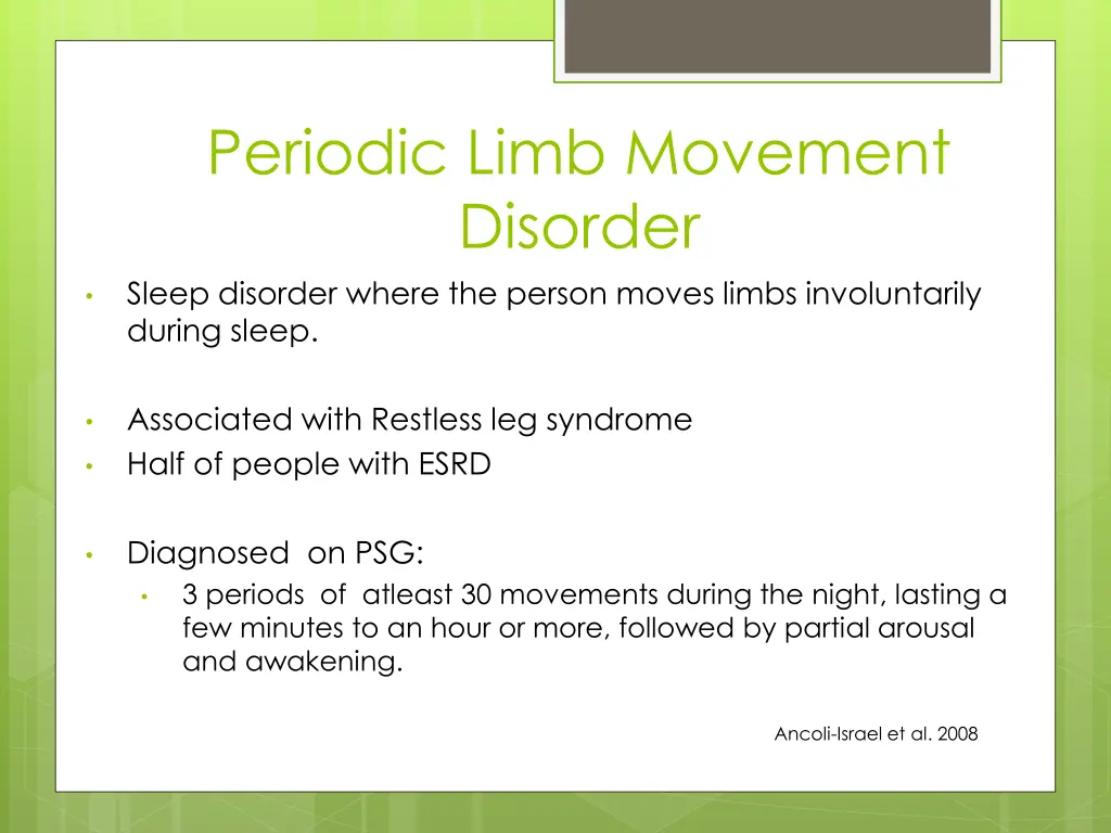 periodic limb movement disorder sleep disorder