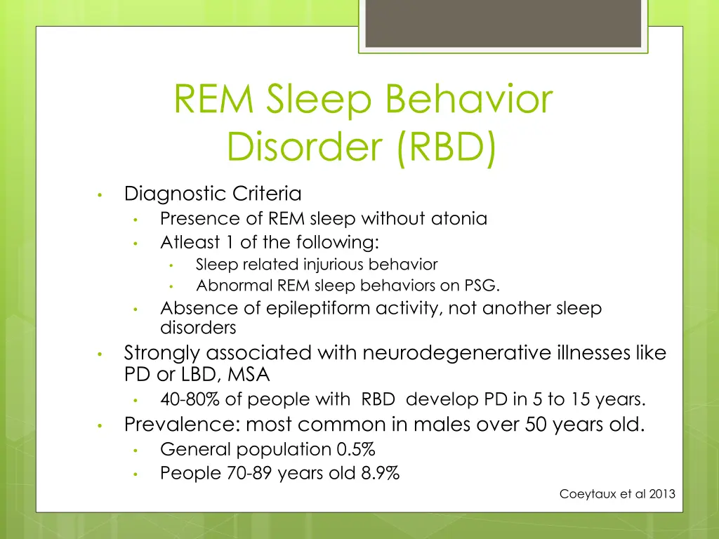 rem sleep behavior disorder rbd