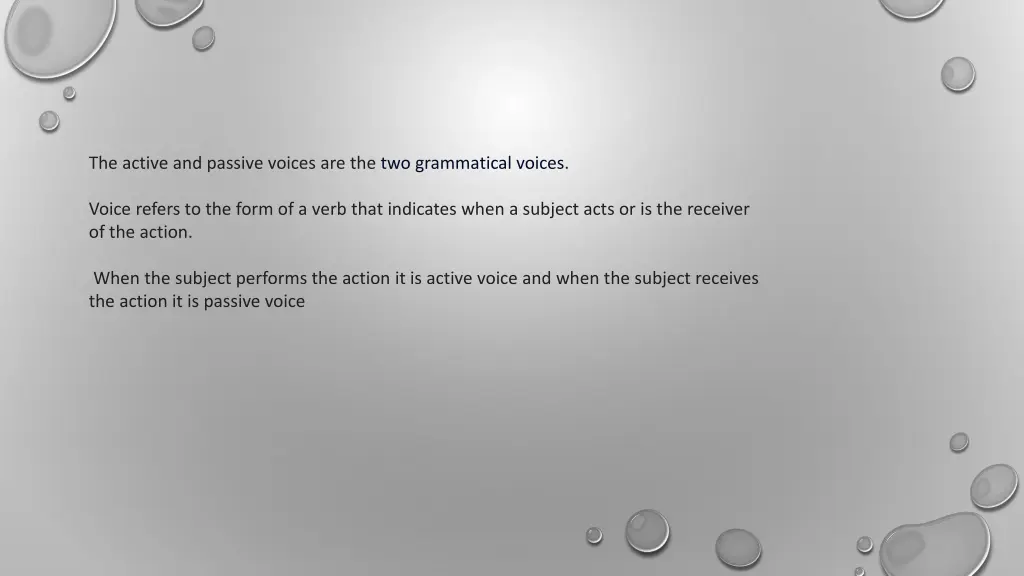 the active and passive voices