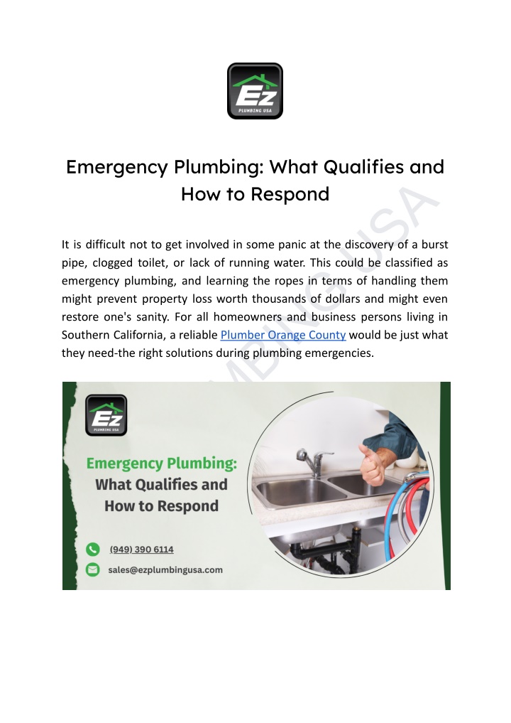 emergency plumbing what qualifies