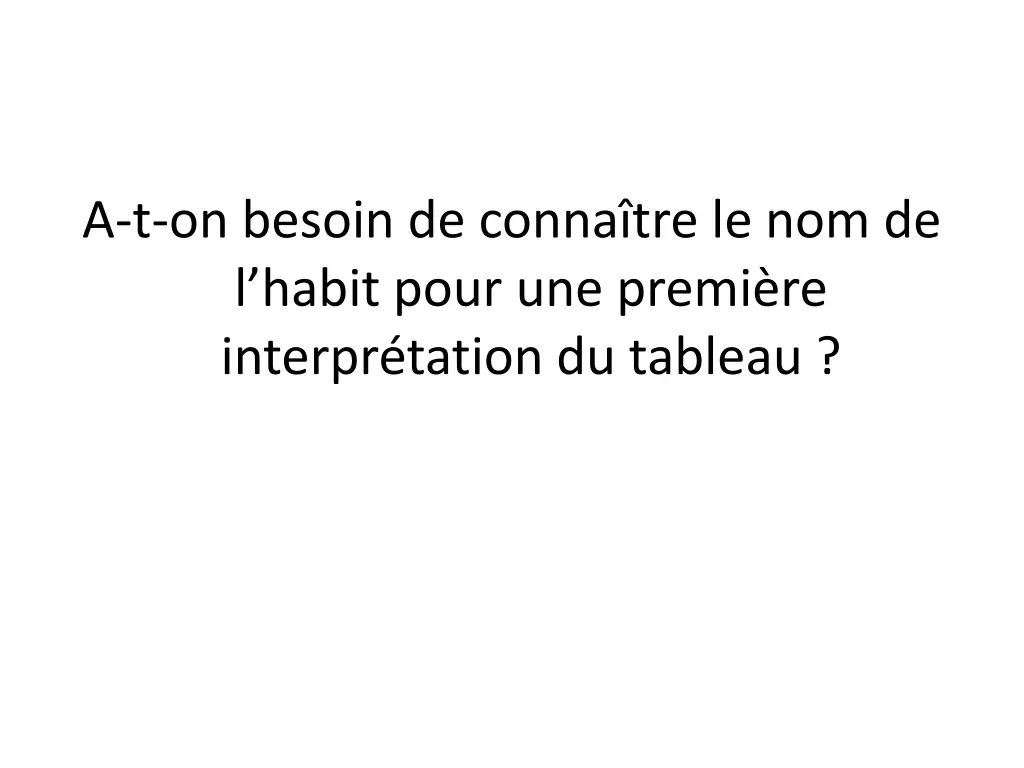 a t on besoin de conna tre le nom de l habit pour