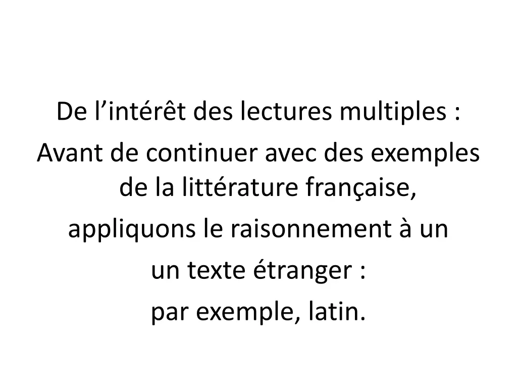 de l int r t des lectures multiples avant