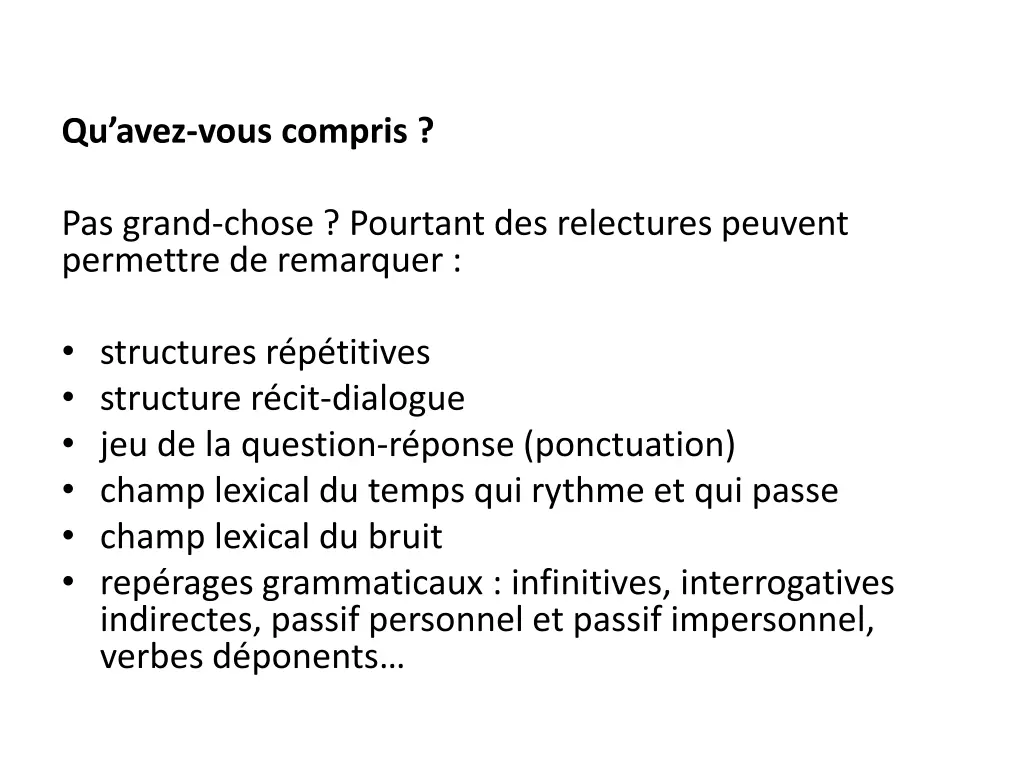 qu avez vous compris