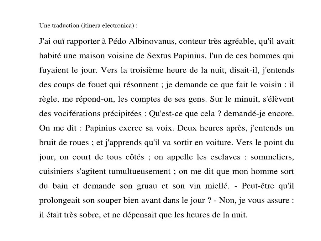 une traduction itinera electronica