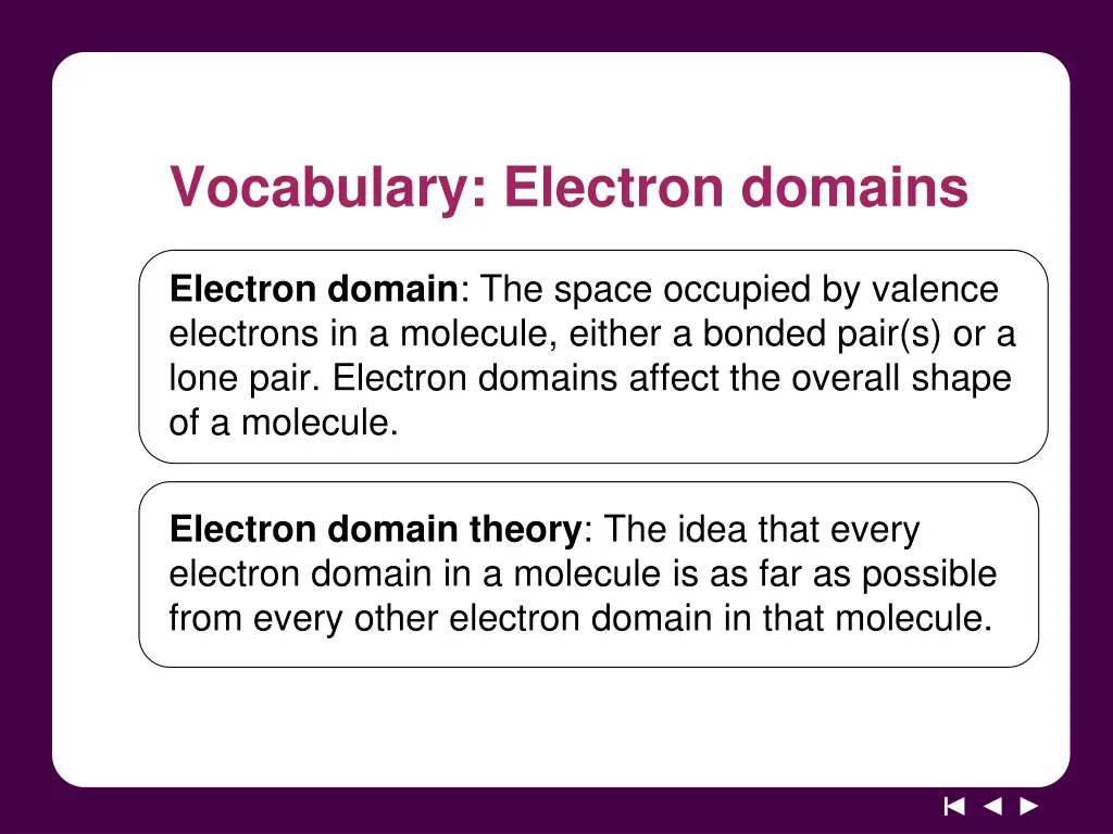 vocabulary electron domains