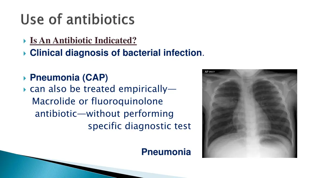 is an antibiotic indicated clinical diagnosis