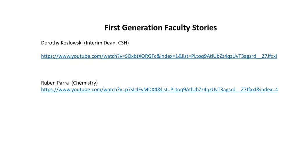 first generation faculty stories