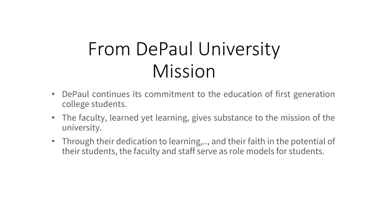 from depaul university mission