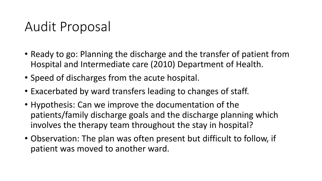 audit proposal