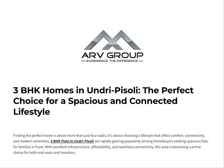 3 bhk homes in undri pisoli the perfect choice