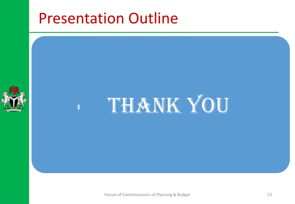 presentation outline