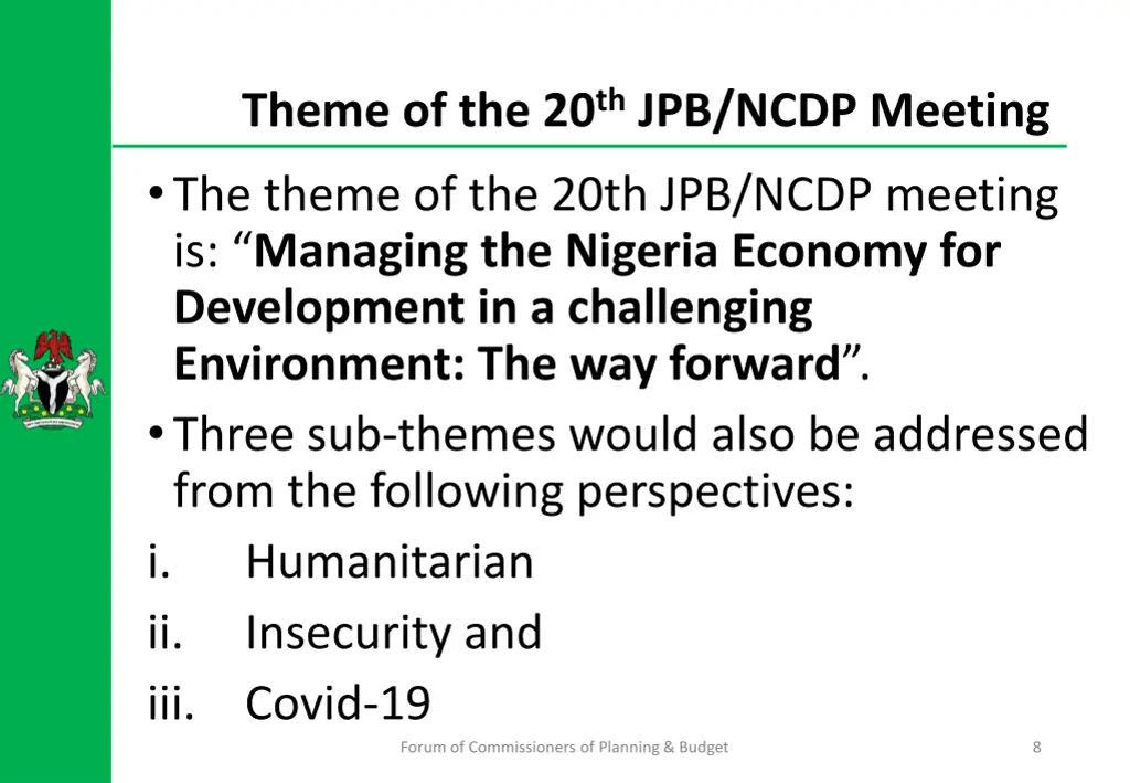 theme of the 20 th jpb ncdp meeting
