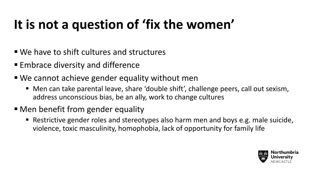 it is not a question of fix the women