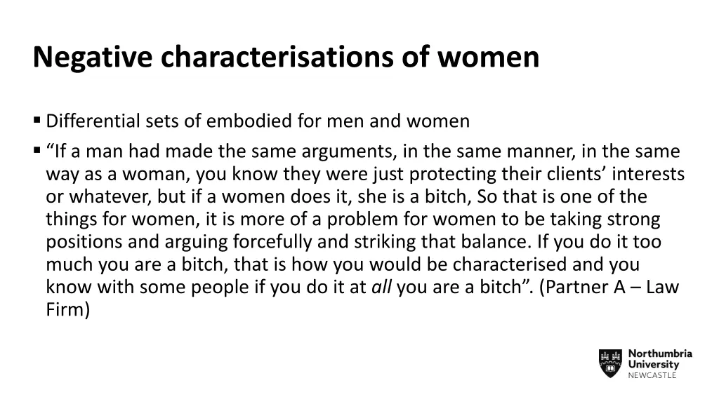 negative characterisations of women