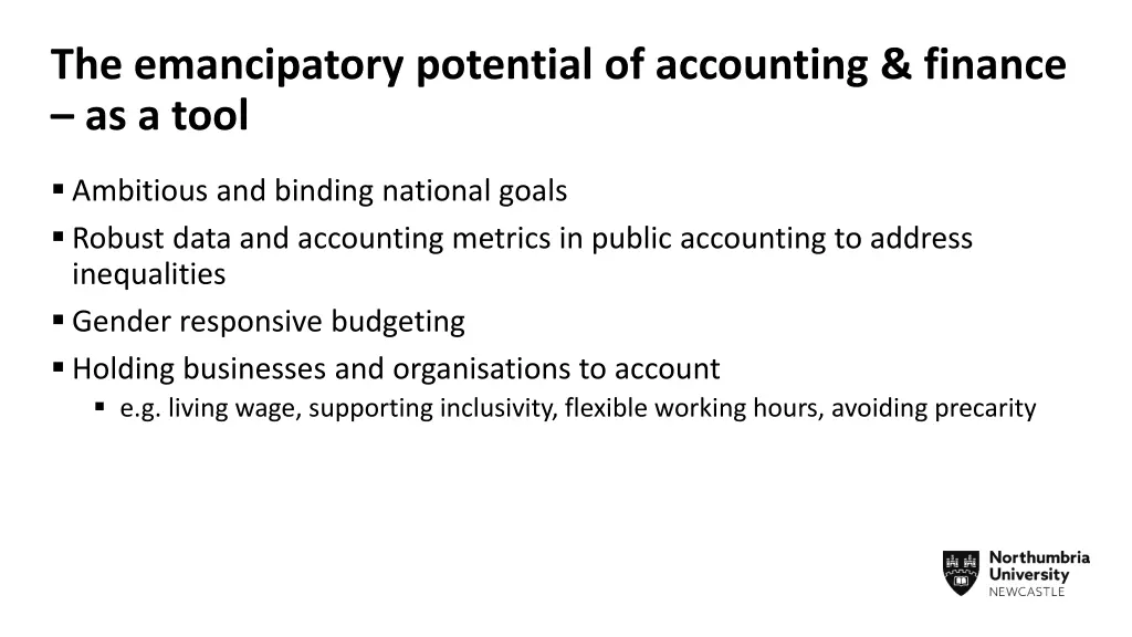 the emancipatory potential of accounting finance