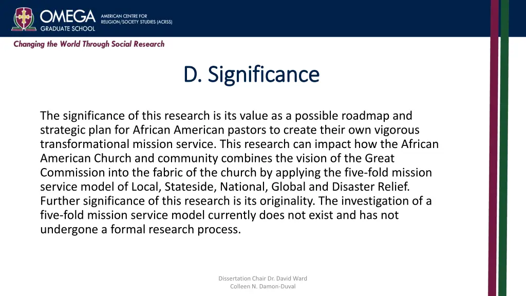 d significance d significance
