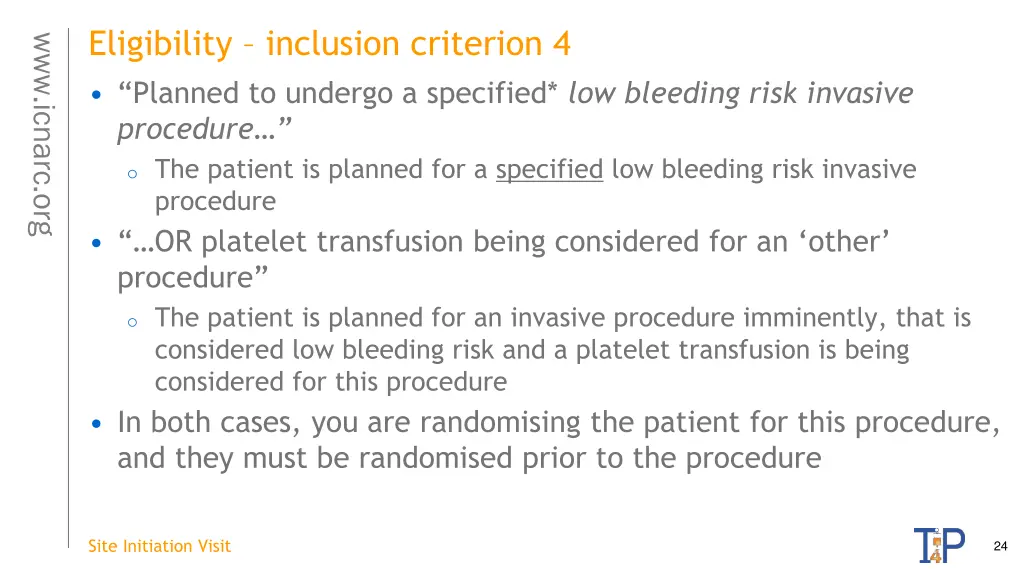 eligibility inclusion criterion 4 planned