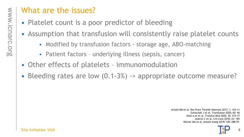what are the issues platelet count is a poor