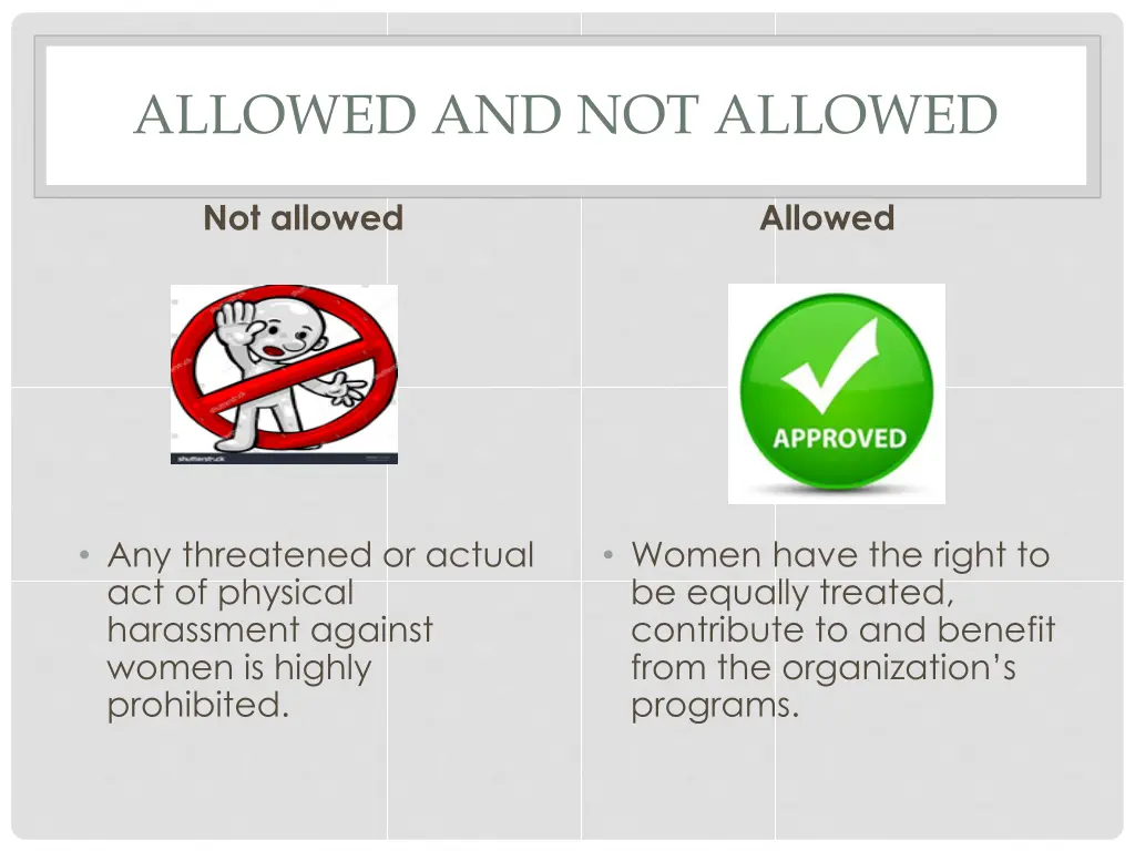 allowed and not allowed 1