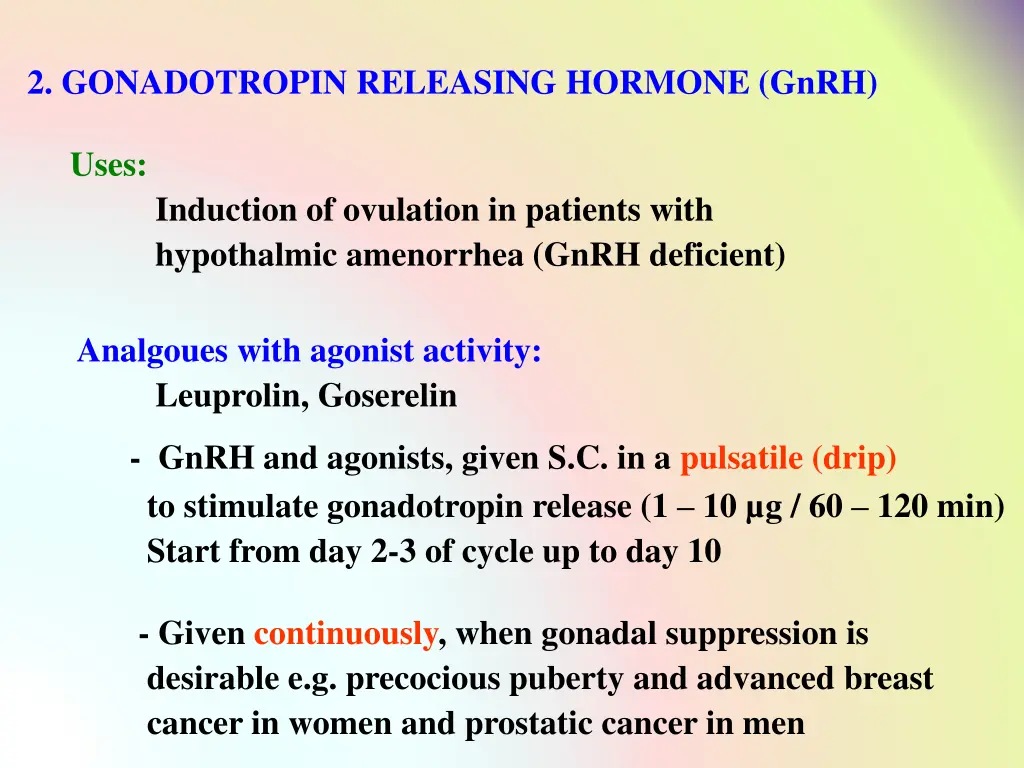 2 gonadotropin releasing hormone gnrh