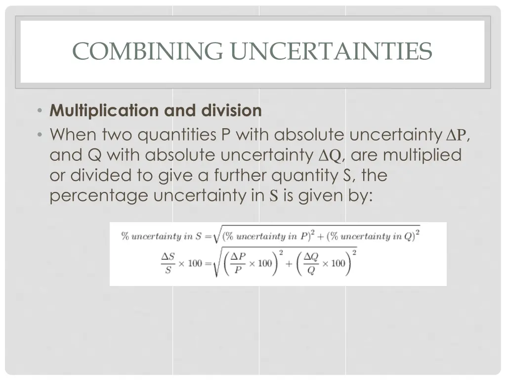 combining uncertainties 1