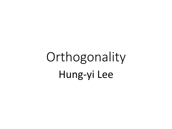 orthogonality hung yi lee