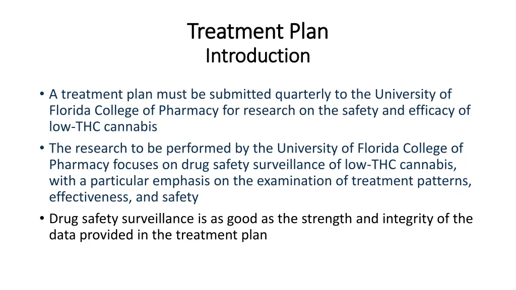 treatment plan treatment plan introduction