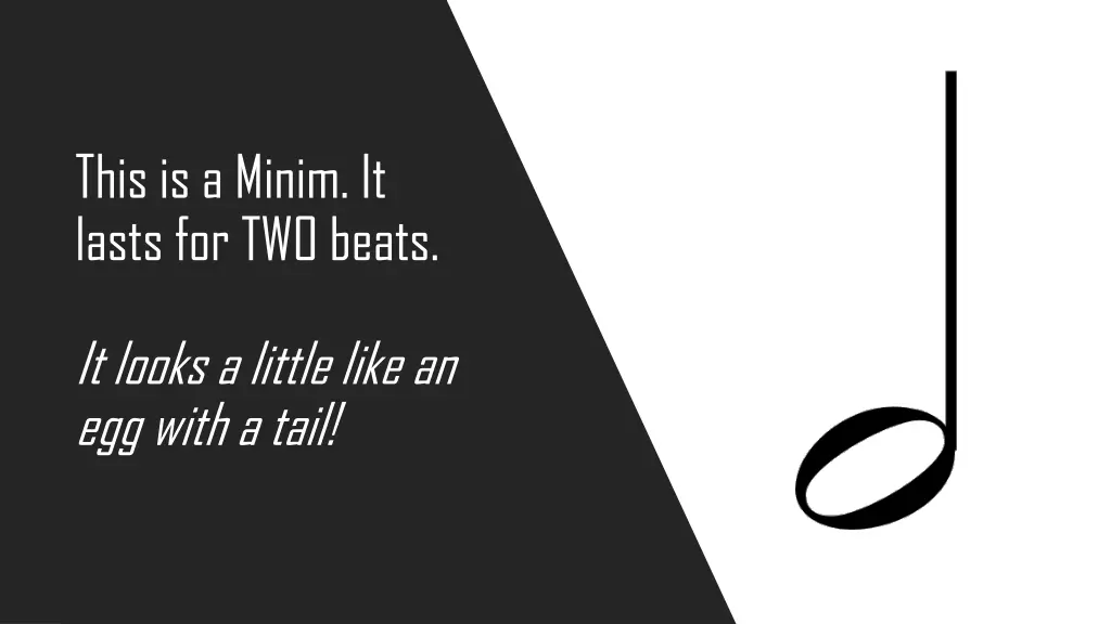 this is a minim it lasts for two beats