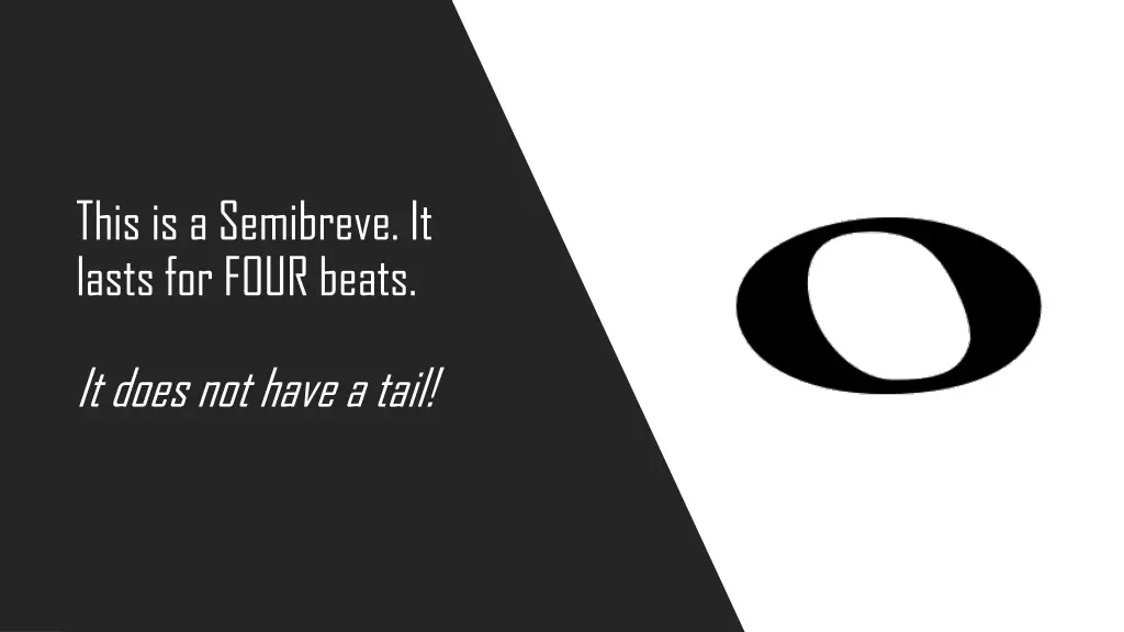 this is a semibreve it lasts for four beats
