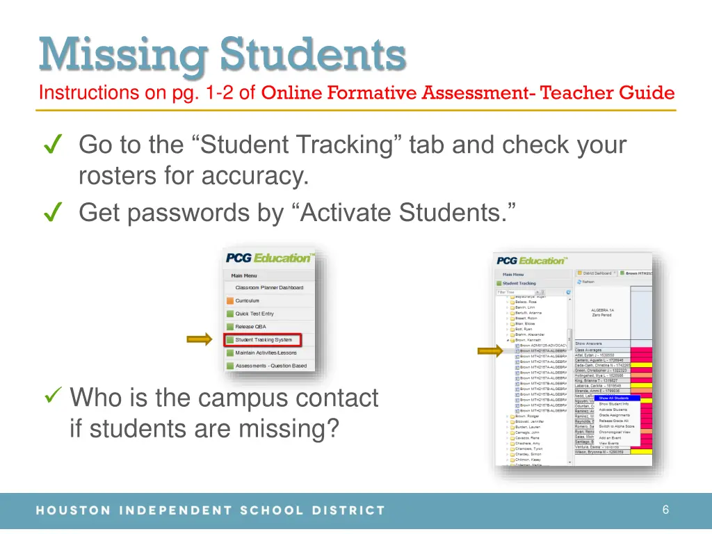 missing students instructions on pg 1 2 of online