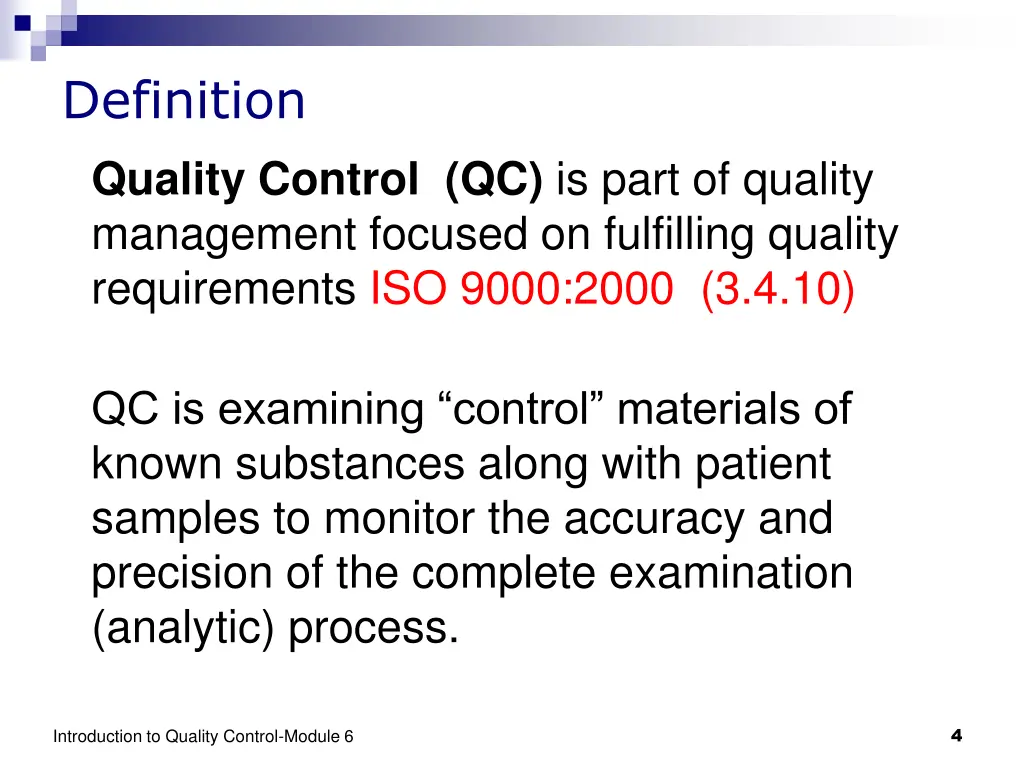 definition quality control qc is part of quality