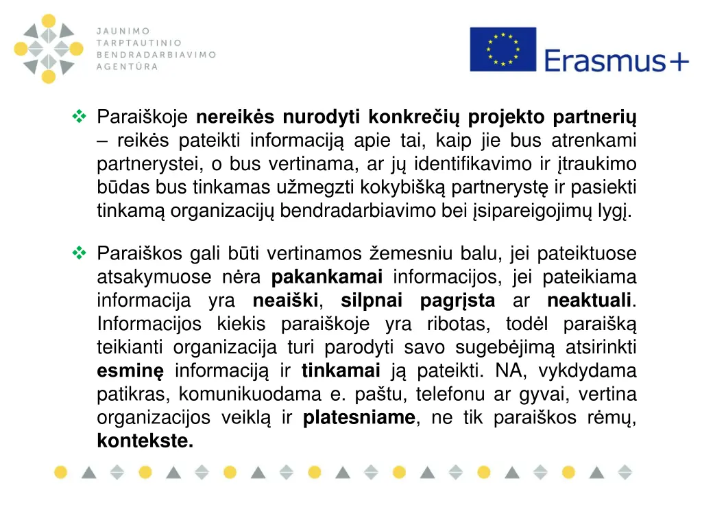 parai koje nereik s nurodyti konkre i projekto