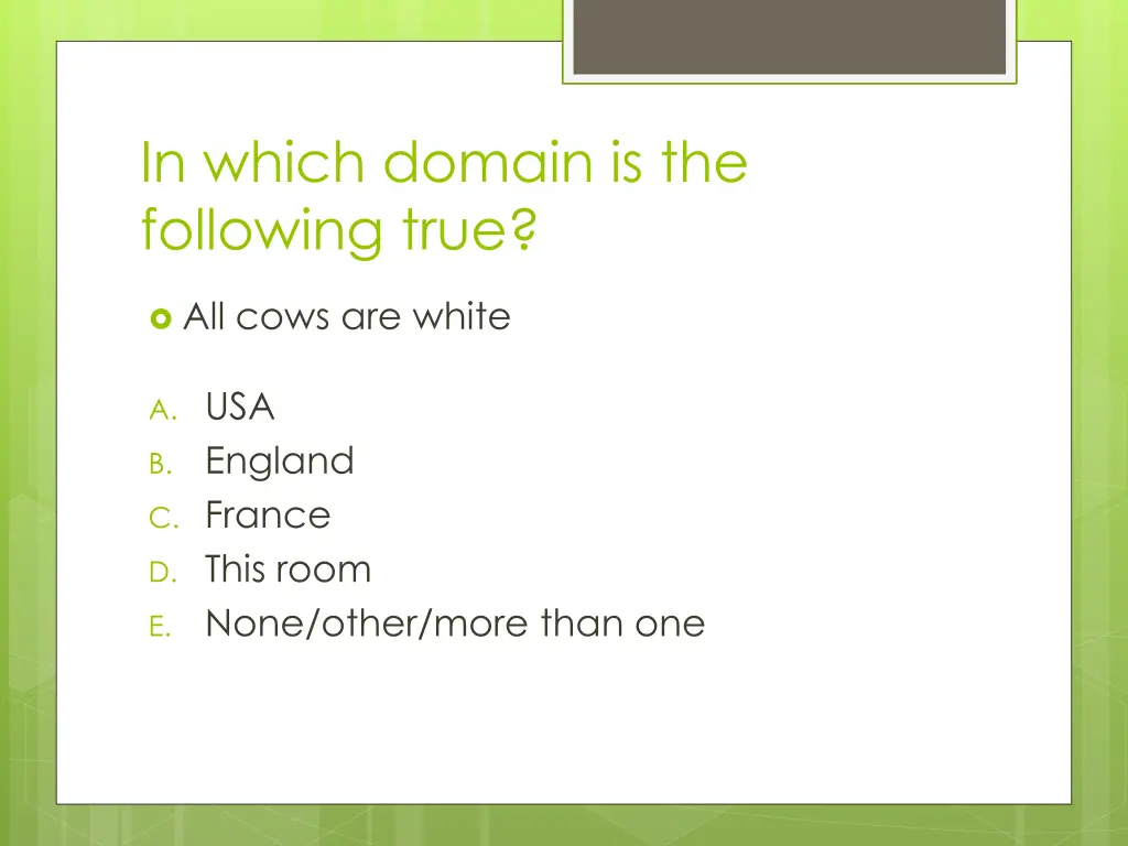 in which domain is the following true 3