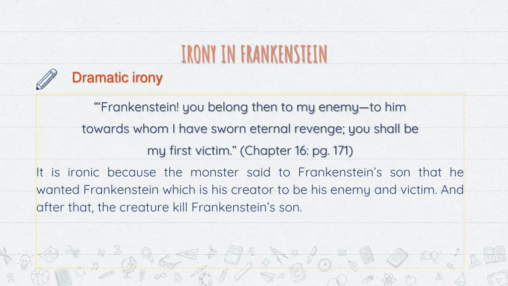 irony in frankenstein 2