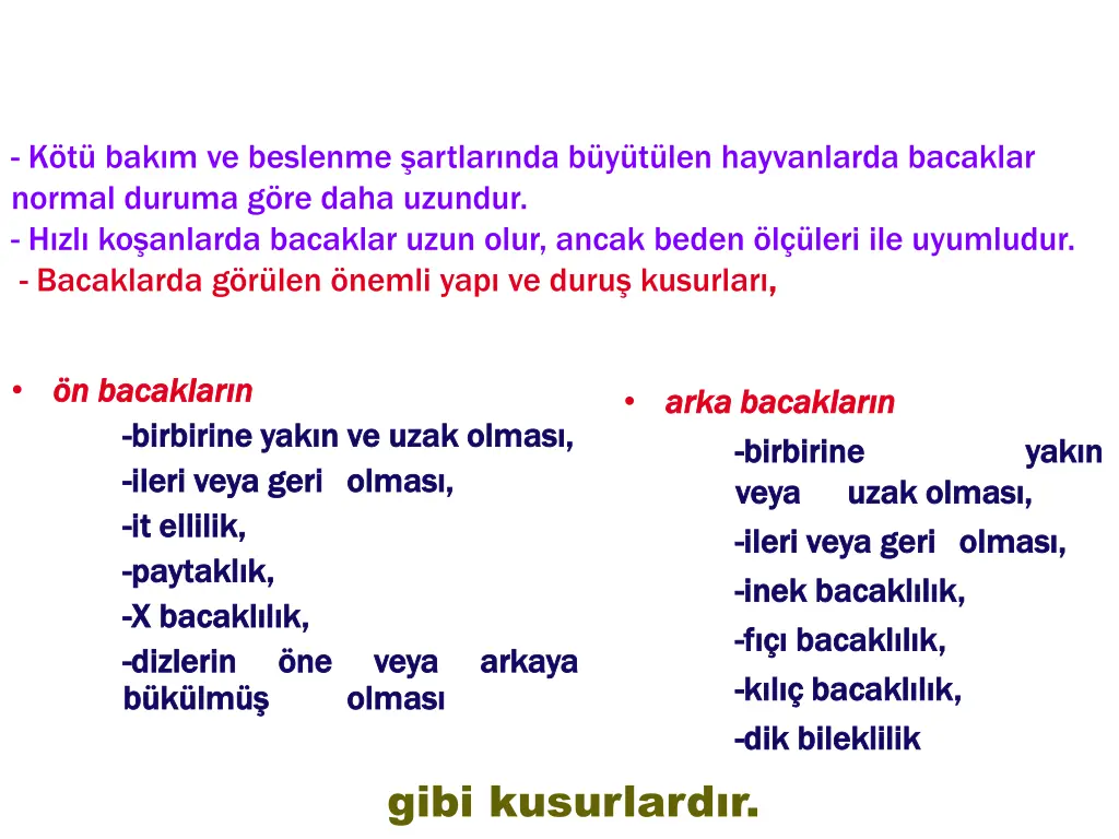 k t bak m ve beslenme artlar