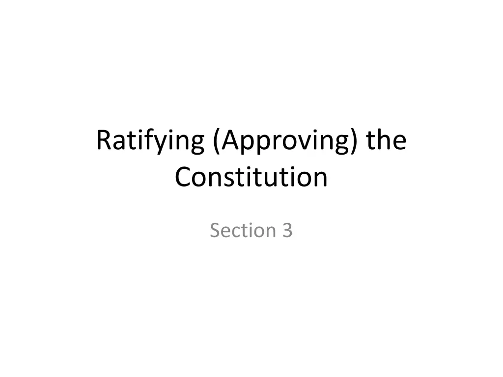 ratifying approving the constitution
