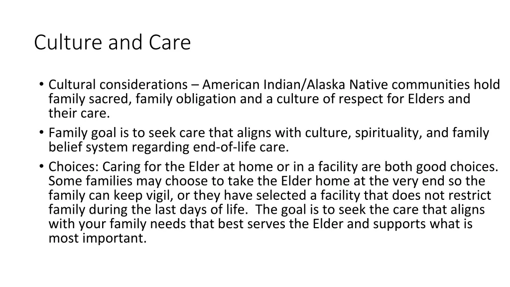 culture and care