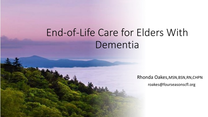 end of life care for elders with dementia