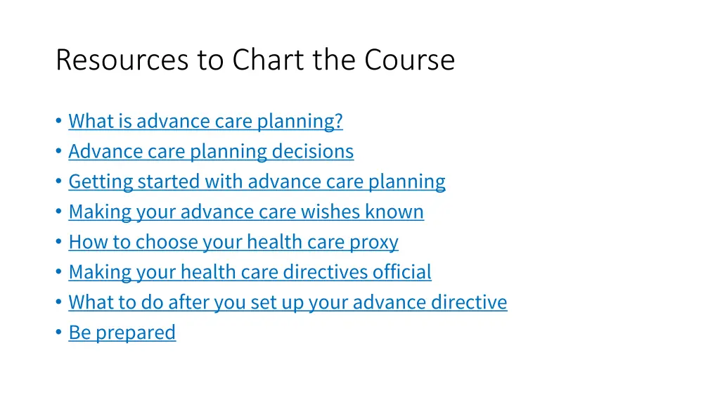 resources to chart the course